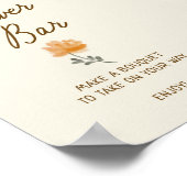 Off The Market Hand Getekende Bruiloftsshower Bloe Poster (Hoek)