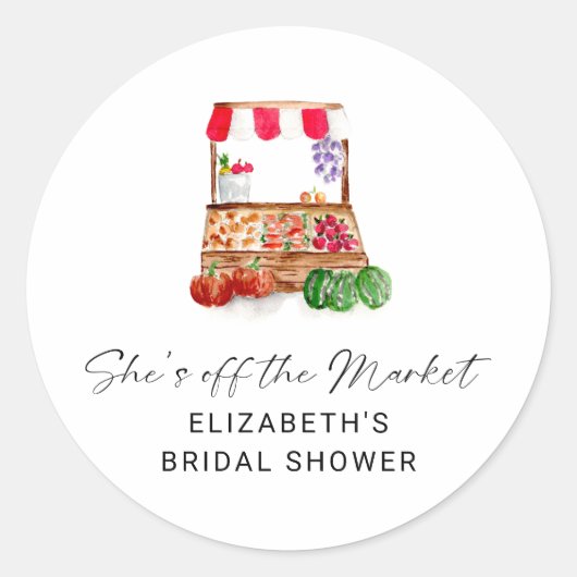 Off the Market Vrijgezellenfeest Bedankt Custom Ronde Sticker (Voorkant)