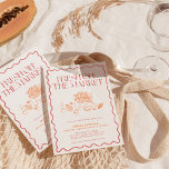Off the Market Vrijgezellenfeest, boerenmarkt Kaart<br><div class="desc">Deze mooie Bridal Shower Invitation beschikt over handgeschilderde graphics om de toon te zetten voor uw Farmer's Market-stijl douche! Eenvoudig de meeste bewoordingen aanpassen aan uw evenement! Tekst- en boogkleuren zijn volledig bewerkbaar -> klik op de knop "Bewerken met het ontwerpgereedschap" om te bewerken!</div>