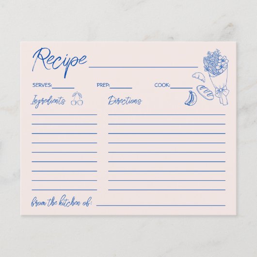 Off-the-market Vrijgezellenfeest Recept Kaart (Voorkant)
