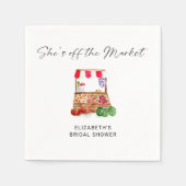 Off the Market Vrijgezellenfeest Script Aangepast Servet (Voorkant)