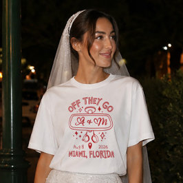 Off They Go Heren T-shirt met Achteruitkijkspiegel