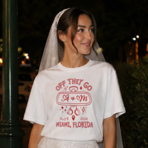 Off They Go Heren T-shirt met Achteruitkijkspiegel