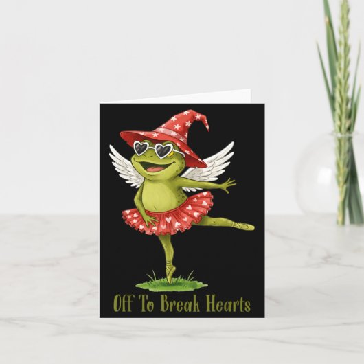 Off To Break Hearts Funny Frog Valentines Women Gi Kaart (Voorkant)