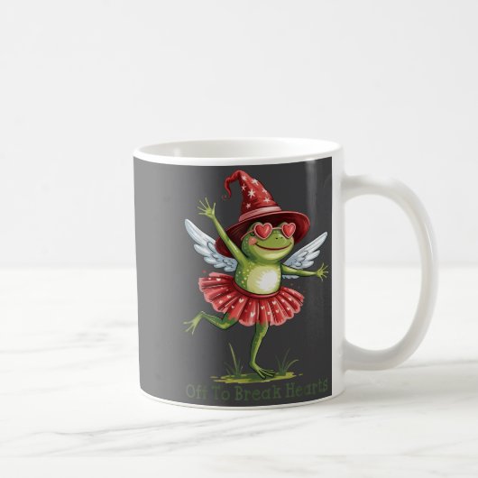 Off To Break Hearts Funny Frog Valentines Women Gi Koffiemok (Rechts)