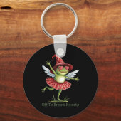 Off To Break Hearts Funny Frog Valentines Women Gi Sleutelhanger (Voorkant)