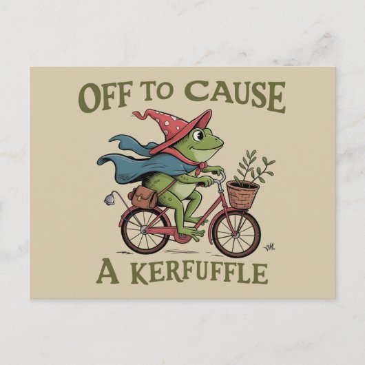 Off to Cause a Kerfuffle Frog Sarcastic Funny Meme Briefkaart (Voorkant)