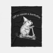 Off To Cause A Kerfuffle Funny Capybara Scooter Ch Fleece Deken (Voorkant)