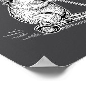 Off To Cause A Kerfuffle Funny Capybara Scooter Ch Poster (Hoek)