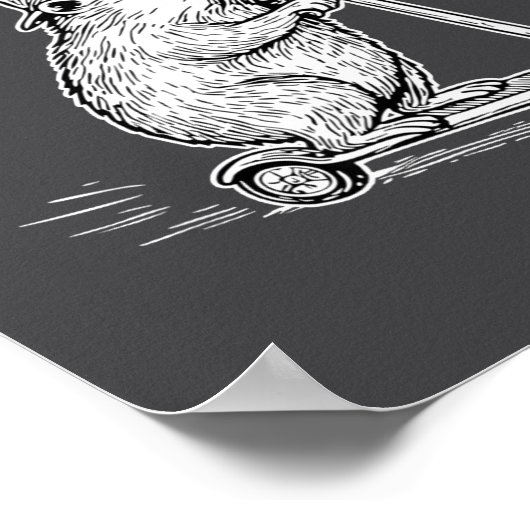 Off To Cause A Kerfuffle Funny Capybara Scooter Ch Poster (Hoek)