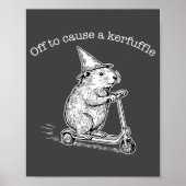 Off To Cause A Kerfuffle Funny Capybara Scooter Ch Poster (Voorkant)