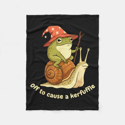 Off To Cause A Kerfuffle Funny Cowboy Frog Meme  Fleece Deken (Voorkant)