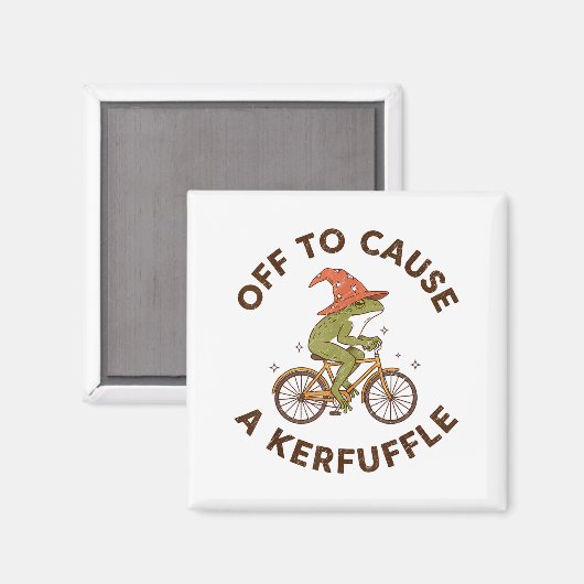 Off To Cause A Kerfuffle Funny Cowboy Frog Meme Magneet (Voorkant / Achterkant)