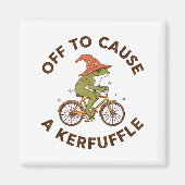 Off To Cause A Kerfuffle Funny Cowboy Frog Meme  Magneet (Voorkant)