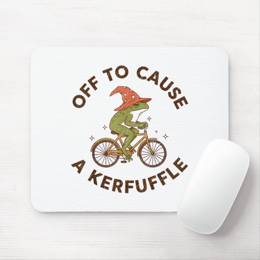 Off To Cause A Kerfuffle Funny Cowboy Frog Meme  Muismat (Met muis)