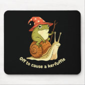 Off To Cause A Kerfuffle Funny Cowboy Frog Meme Muismat (Voorkant)