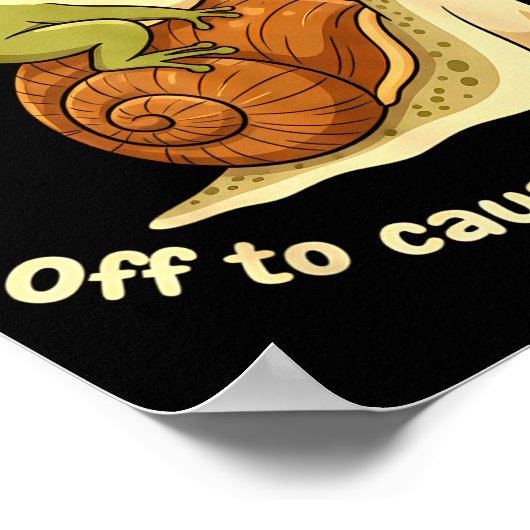 Off To Cause A Kerfuffle Funny Cowboy Frog Meme Poster (Hoek)