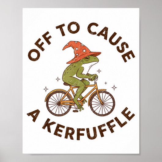 Off To Cause A Kerfuffle Funny Cowboy Frog Meme  Poster (Voorkant)