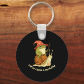 Off To Cause A Kerfuffle Funny Cowboy Frog Meme Sleutelhanger (Voorkant)