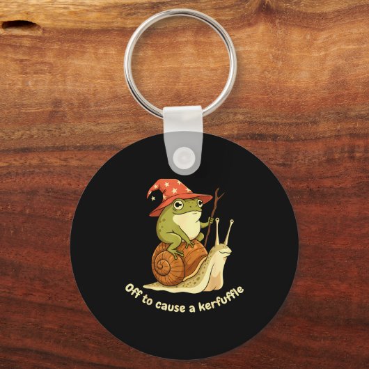Off To Cause A Kerfuffle Funny Cowboy Frog Meme  Sleutelhanger (Voorkant)
