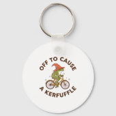 Off To Cause A Kerfuffle Funny Cowboy Frog Meme  Sleutelhanger (Voorkant)