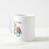 Off To Cause A Kerfuffle Funny Frog Santa Christma Koffiemok (Voorkant links)