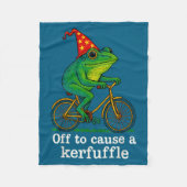 Off To Cause A Kerfuffle Funny Frog Wizard Bicycle Fleece Deken (Voorkant)