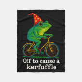 Off To Cause A Kerfuffle Funny Frog Wizard Bicycle Fleece Deken (Voorkant)