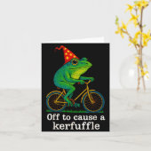 Off To Cause A Kerfuffle Funny Frog Wizard Bicycle Kaart (Gele Bloem)
