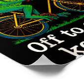 Off To Cause A Kerfuffle Funny Frog Wizard Bicycle Poster (Hoek)