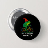 Off To Cause A Kerfuffle Funny Frog Wizard Bicycle Ronde Button 5,7 Cm (Voorkant /achterkant)