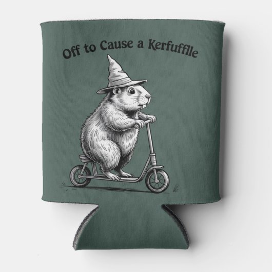 Off To Cause A Kerfuffle Funny Groundhog Scooter  Blikjeskoeler (Voorkant)