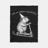 Off To Cause A Kerfuffle, Funny Groundhog Scooter  Fleece Deken (Voorkant)