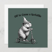 Off To Cause A Kerfuffle Funny Groundhog Scooter Kaart (Voorkant / Achterkant)