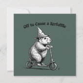 Off To Cause A Kerfuffle Funny Groundhog Scooter Kaart (Voorkant)