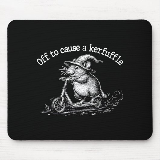 Off To Cause A Kerfuffle Funny Groundhog Scooter M Muismat (Voorkant)
