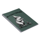 Off To Cause A Kerfuffle Funny Groundhog Scooter  Notitieboek (Rechterzijde)