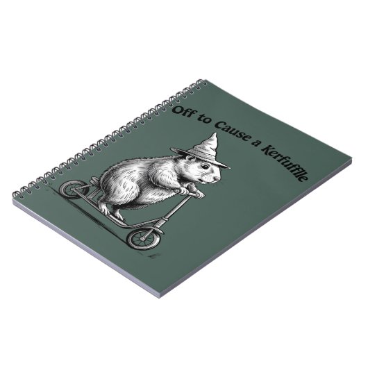 Off To Cause A Kerfuffle Funny Groundhog Scooter  Notitieboek (Linkerzijde)