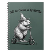 Off To Cause A Kerfuffle Funny Groundhog Scooter  Notitieboek (Voorkant)