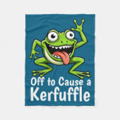 Off To Cause A Kerfuffle Funny Meme Frog Mischief  Fleece Deken (Voorkant)