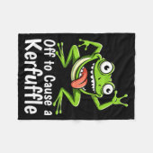 Off To Cause A Kerfuffle Funny Meme Frog Mischief  Fleece Deken (Voorkant (Horizontaal))