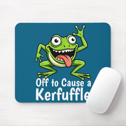 Off To Cause A Kerfuffle Funny Meme Frog Mischief  Muismat (Met muis)