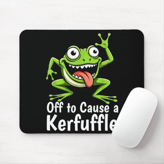 Off To Cause A Kerfuffle Funny Meme Frog Mischief  Muismat (Met muis)