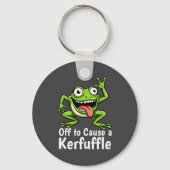 Off To Cause A Kerfuffle Funny Meme Frog Mischief  Sleutelhanger (Voorkant)