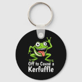Off To Cause A Kerfuffle Funny Meme Frog Mischief  Sleutelhanger (Voorkant)