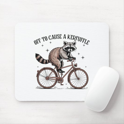 Off To Cause A Kerfuffle Funny Raccoon Meme Men Wo Muismat (Met muis)