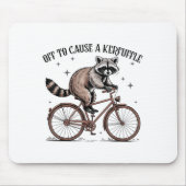 Off To Cause A Kerfuffle Funny Raccoon Meme Men Wo Muismat (Voorkant)