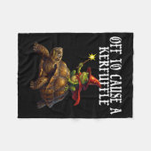 Off To Cause A Kerfuffle Funny Whimsical Frog Wiza Fleece Deken (Voorkant (Horizontaal))