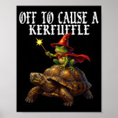 Off To Cause A Kerfuffle Funny Whimsical Frog Wiza Poster (Voorkant)