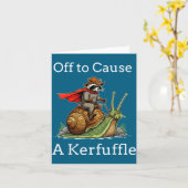 Off To Cause A Kerfuffle Raccoon Whimsical Wizard Kaart (Gele Bloem)